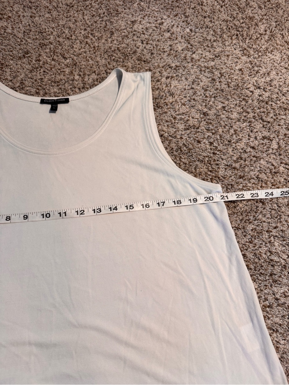 Eileen Fisher Beige Silk Sleeveless Scoop Neck Tank Top - XL - Picture 5 of 6